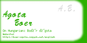 agota boer business card